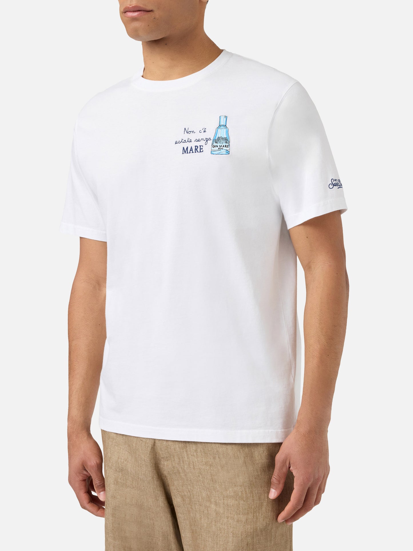 T-shirt Portofino bianca con ricamo Non C'è Estate Senza Mare | Special Edition
