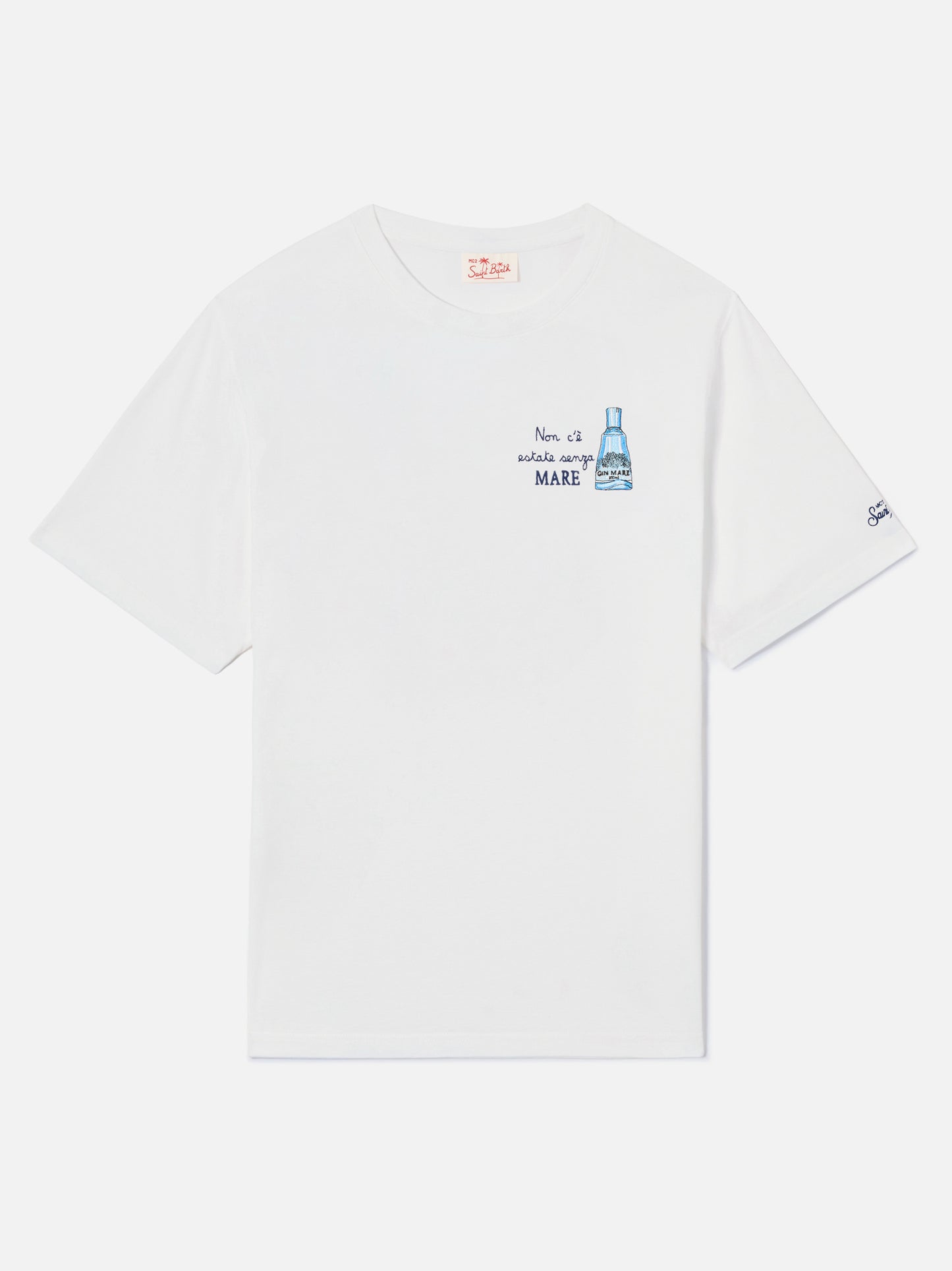 T-shirt Portofino bianca con ricamo Non C'è Estate Senza Mare | Special Edition