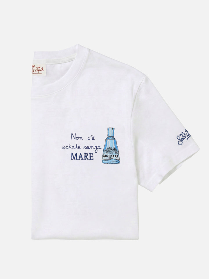 White Portofino T-shirt with Non C'è Estate Senza Mare embroidery | Special Edition