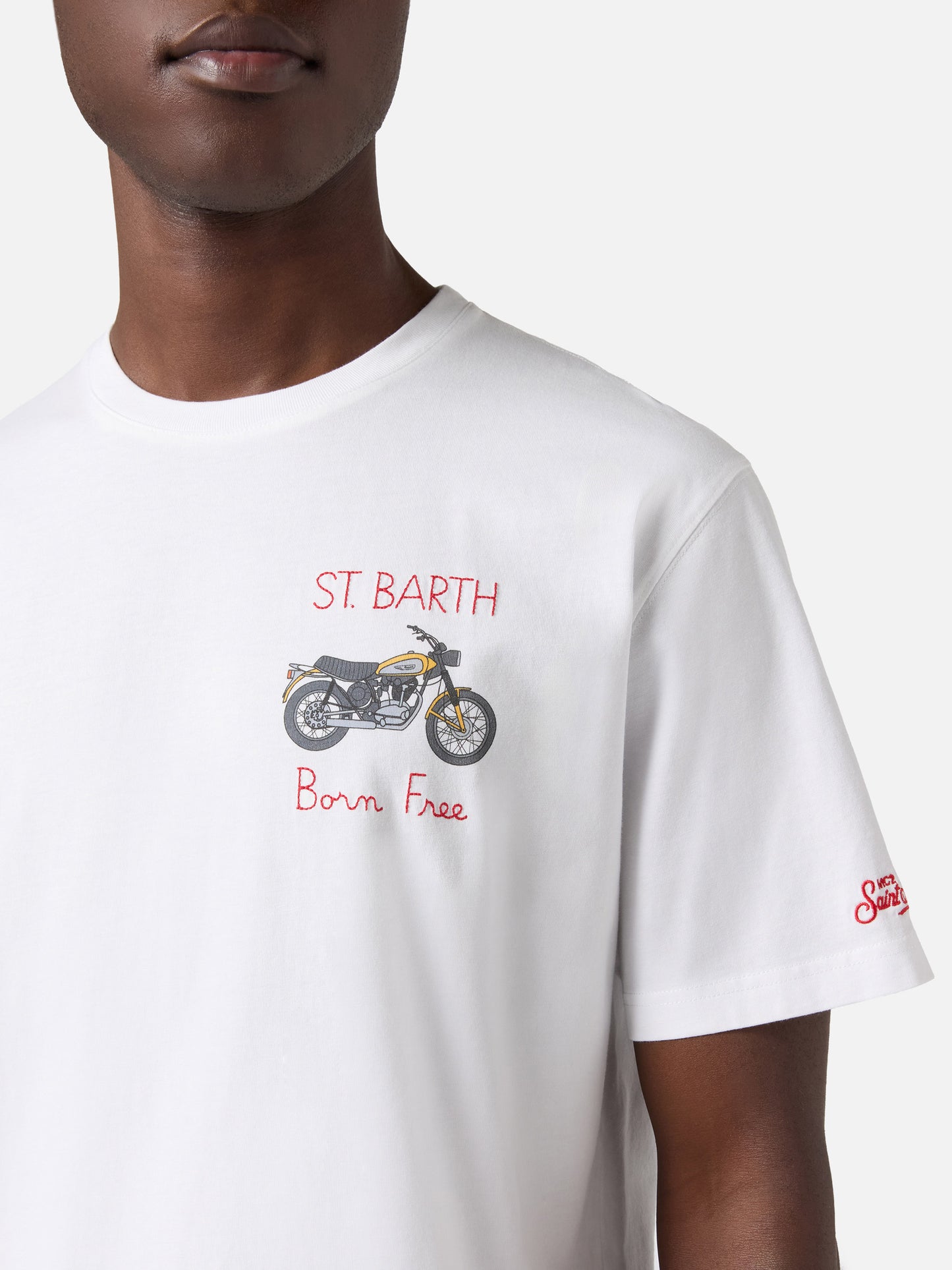 White Portofino T-shirt with Born Free embroidery | Special Edition