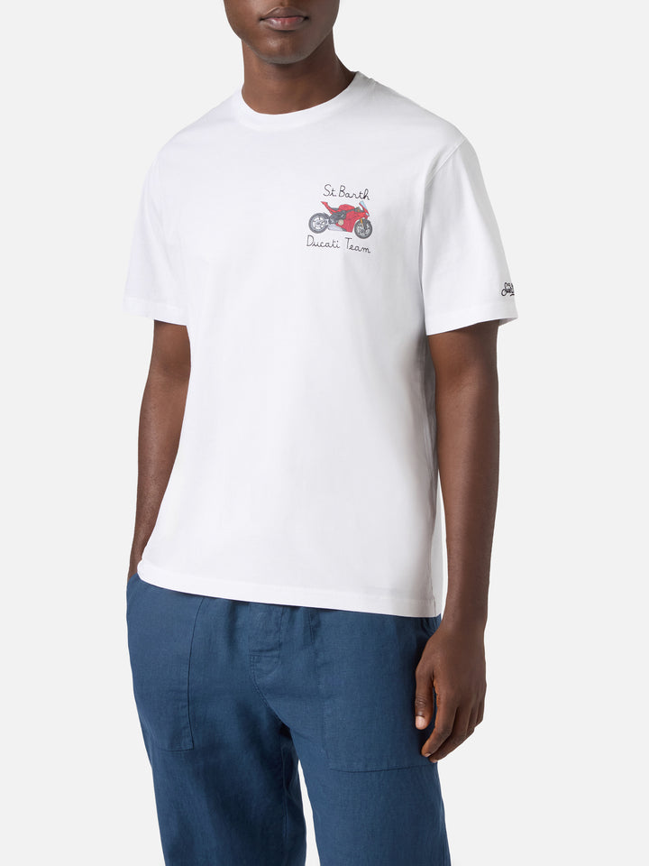 White Portofino T-shirt with Ducati Team embroidery | Special Edition