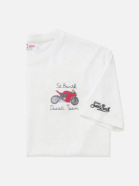 T-shirt Portofino bianca con ricamo Ducati Team | Special Edition