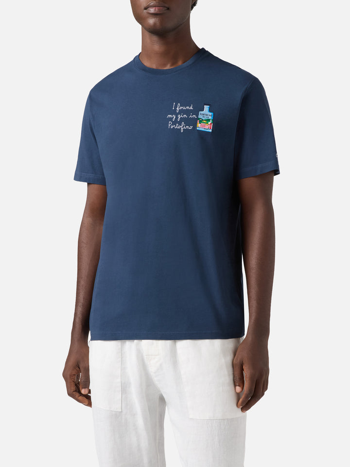 Blue Portofino T-shirt with I Found My Gin In Portofino embroidery | Special Edition