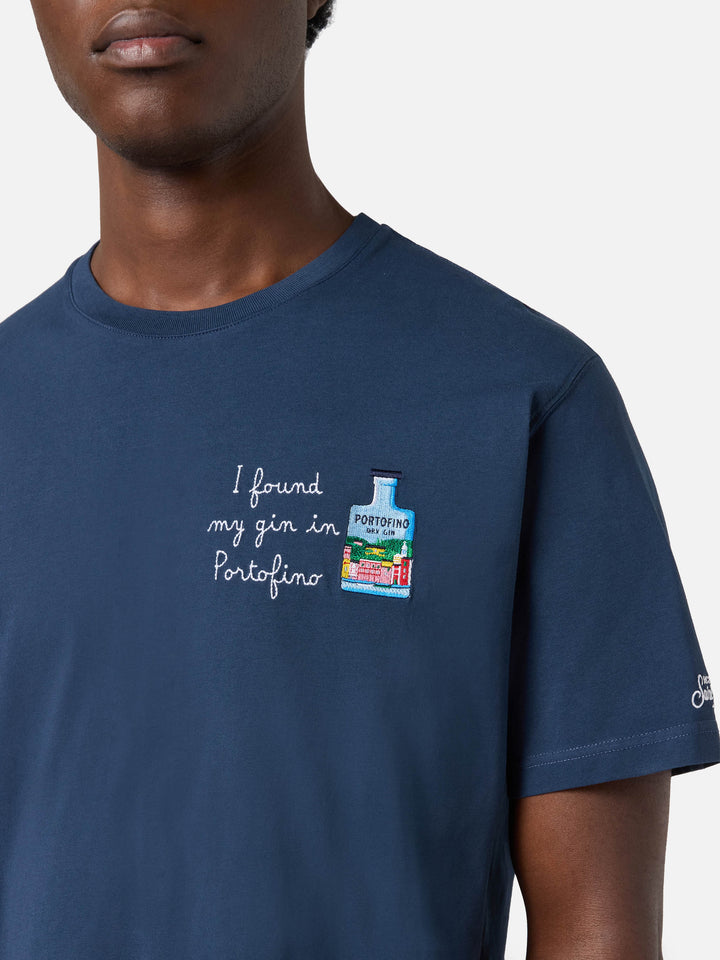 Blue Portofino T-shirt with I Found My Gin In Portofino embroidery | Special Edition