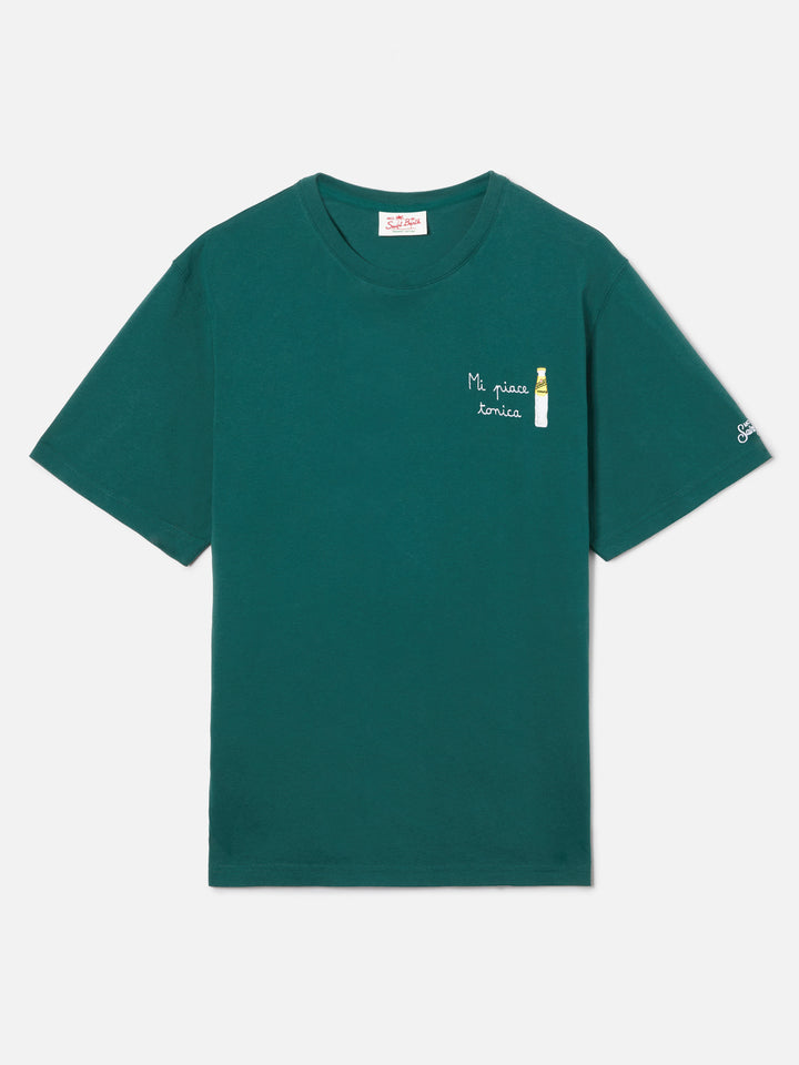 Green Portofino T-shirt with Mi Piace Tonica embroidery | Special Edition