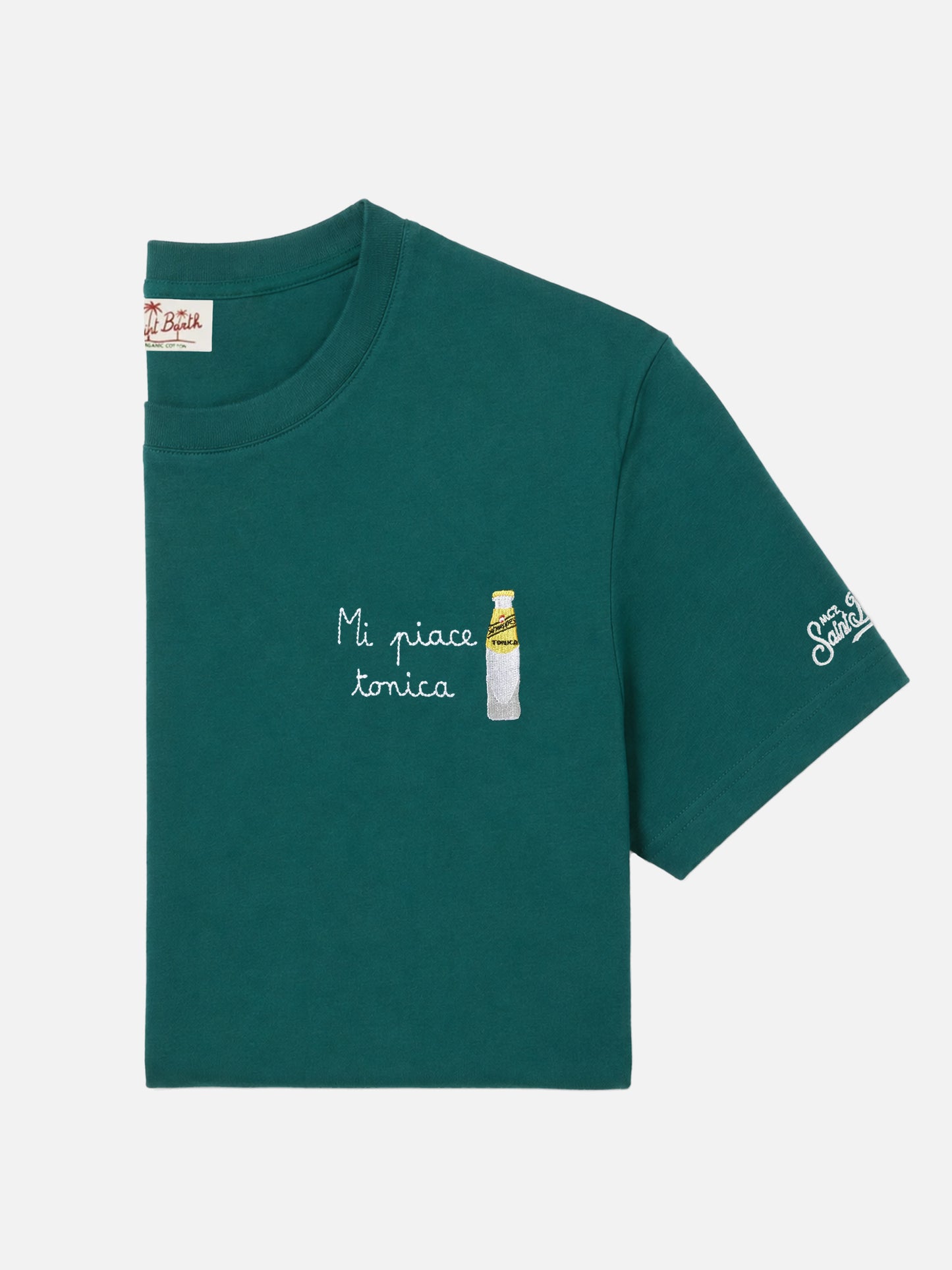 T-shirt Portofino verde con ricamo Mi Piace Tonica | Special Edition