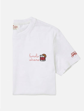 T-Shirt aus Baumwolljersey in Classic Fit Portofino mit Stickerei Famolo strano |INSULTI LUMINOSI SPECIAL EDITION 