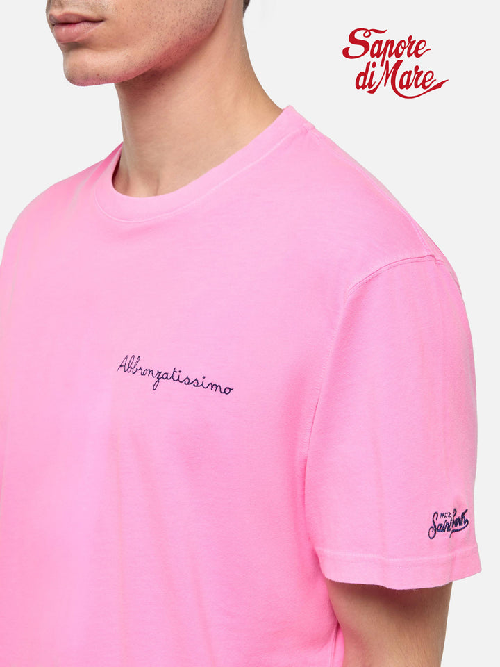 Classic fit cotton jersey t-shirt Portofino with Abbronzatissimo embroidery | SAPORE DI MARE SPECIAL EDITION