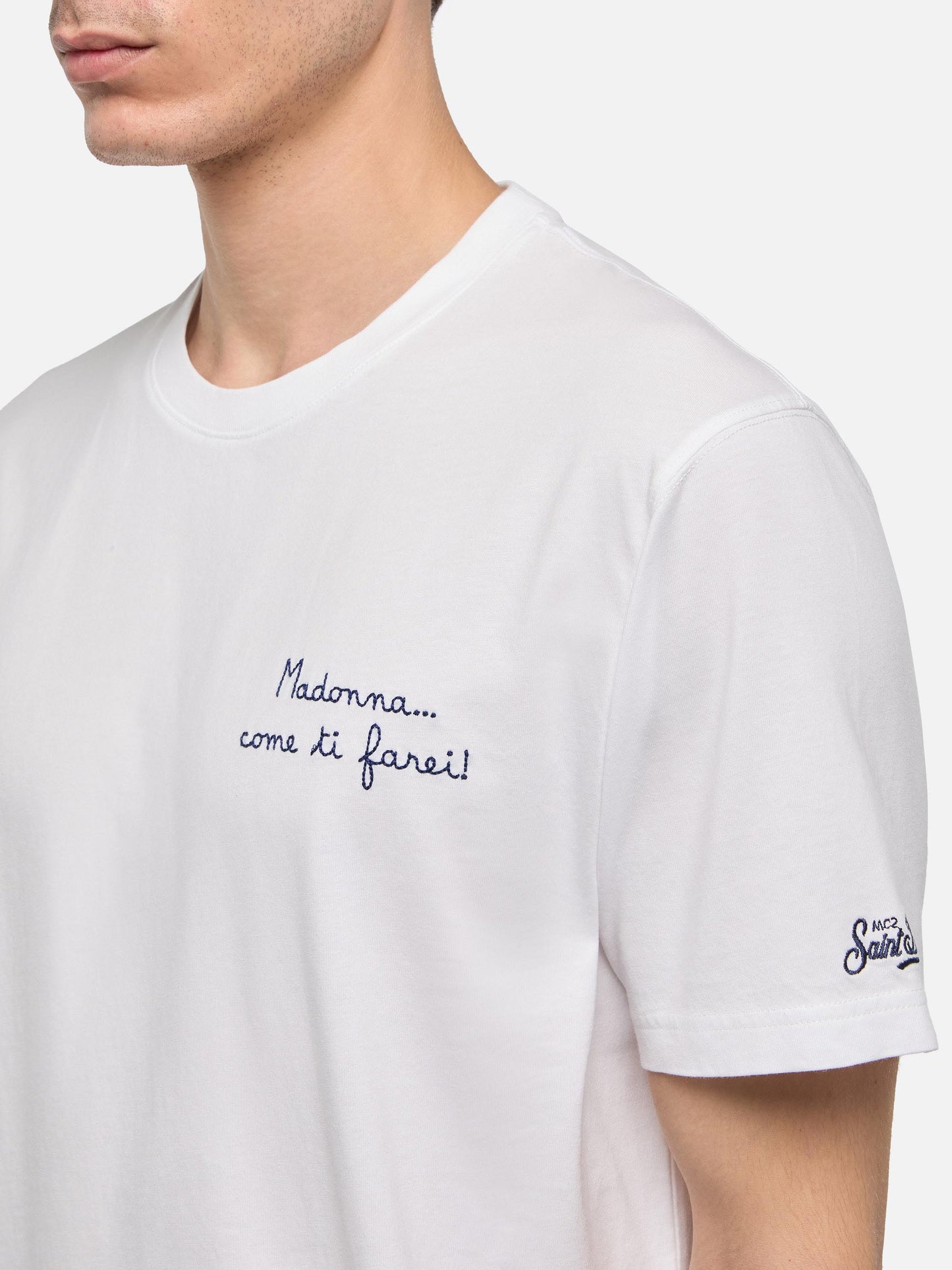 Classic fit cotton jersey t-shirt Portofino with Come ti farei! embroidery | SAPORE DI MARE SPECIAL EDITION - MC2 Saint Barth