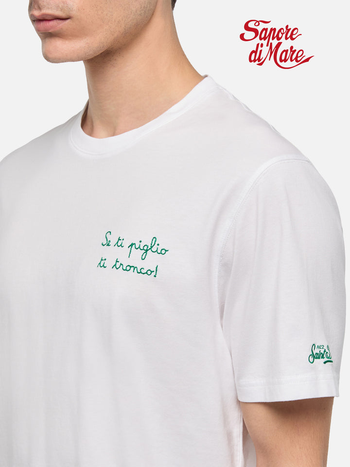 Classic fit cotton jersey t-shirt Portofino with Se ti piglio ti tronco! embroidery |SAPORE DI MARE SPECIAL EDITION