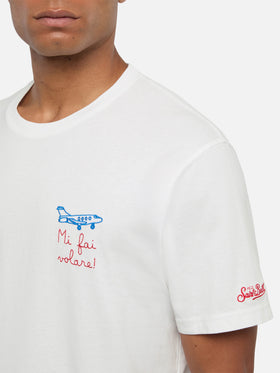 T-shirt in jersey di cotone classica Portofino con ricamo Volare