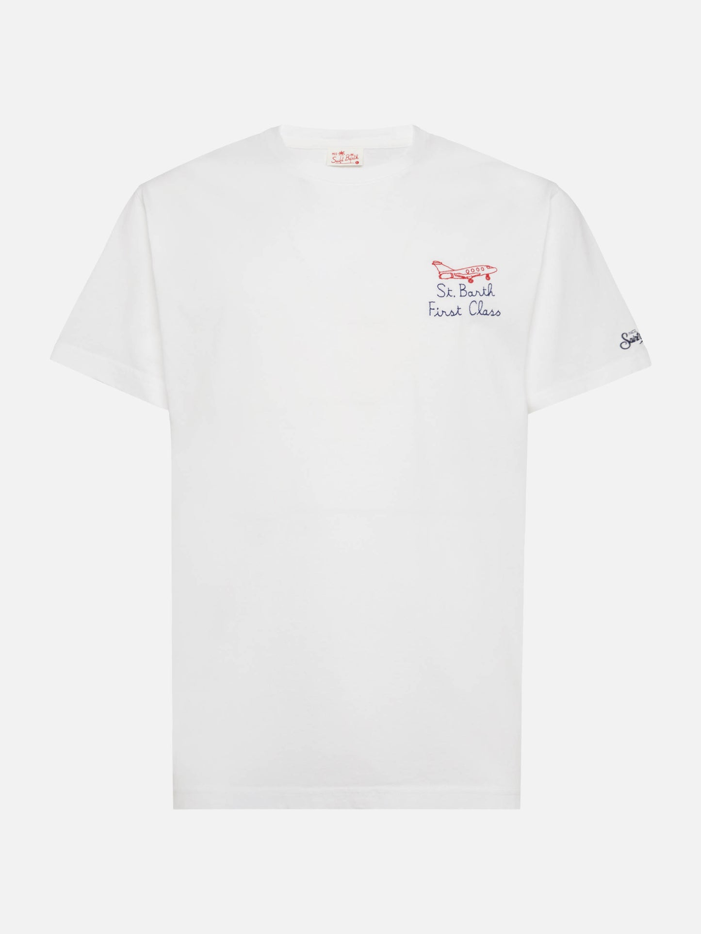 T-shirt in jersey di cotone classica Portofino con ricamo First Class