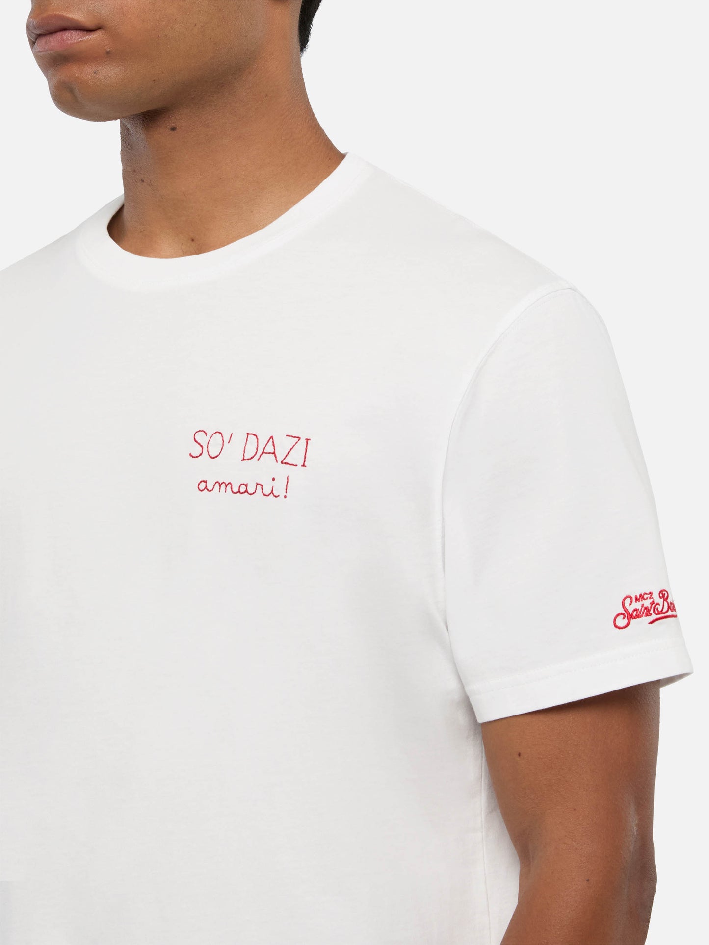 T-shirt Portofino in jersey di cotone classic fit con ricamo Dazi Amari