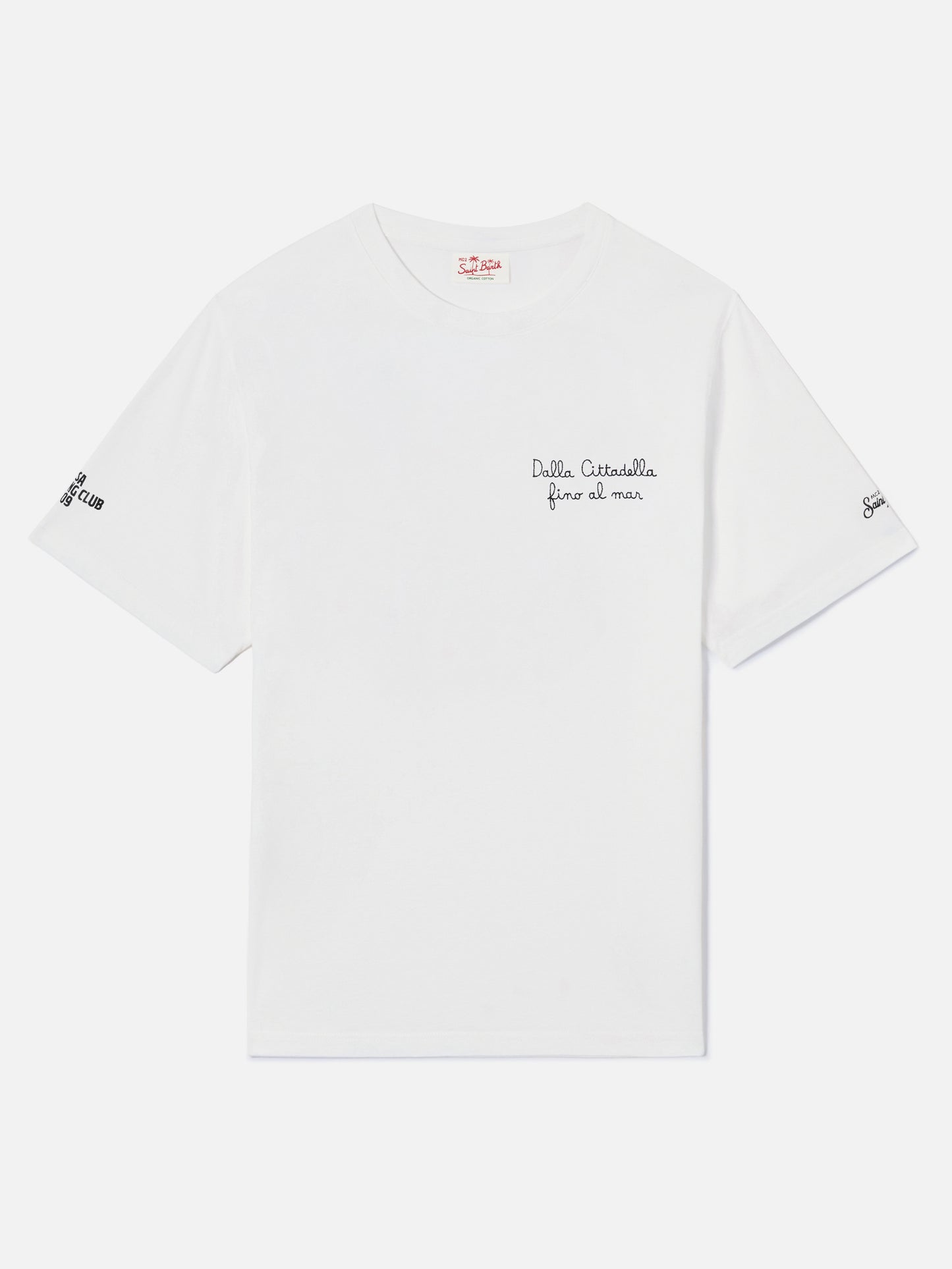 Camiseta Portofino blanca con bordado Pisa SC Dalla Cittadella fino al mar | PISA SC SPECIAL EDITION 