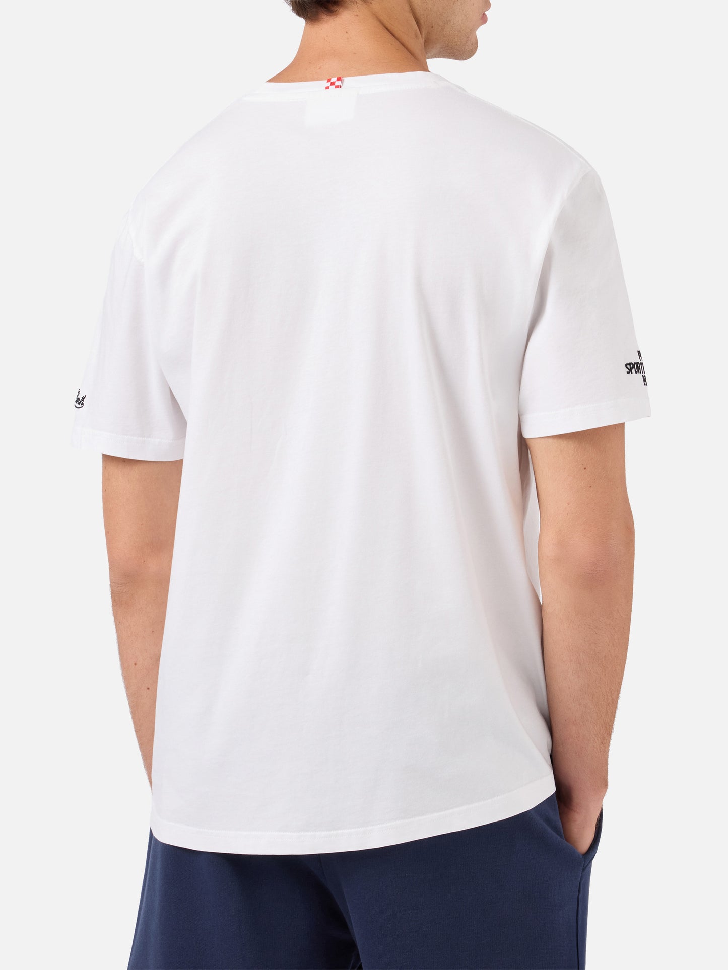 Camiseta Portofino blanca con bordado Pisa SC Dalla Cittadella fino al mar | PISA SC SPECIAL EDITION 