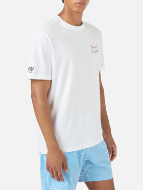 Camiseta Portofino blanca con bordado Roma ti amo | AS ROMA SPECIAL EDITION 