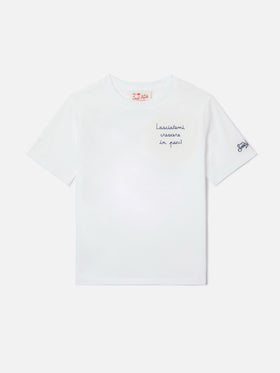 T-shirt Portofino Jr con ricamo Lasciatemi Crescere In Pace!