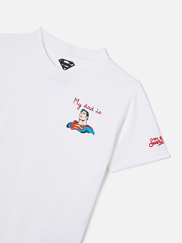 Portofino Jr white t-shirt  My Dad is Superman embroidery | Special edition