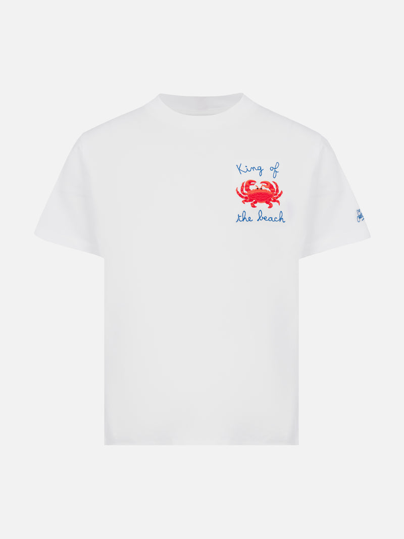 Portofino Jr cotton jersey t-shirt with King of the Beach embroidery