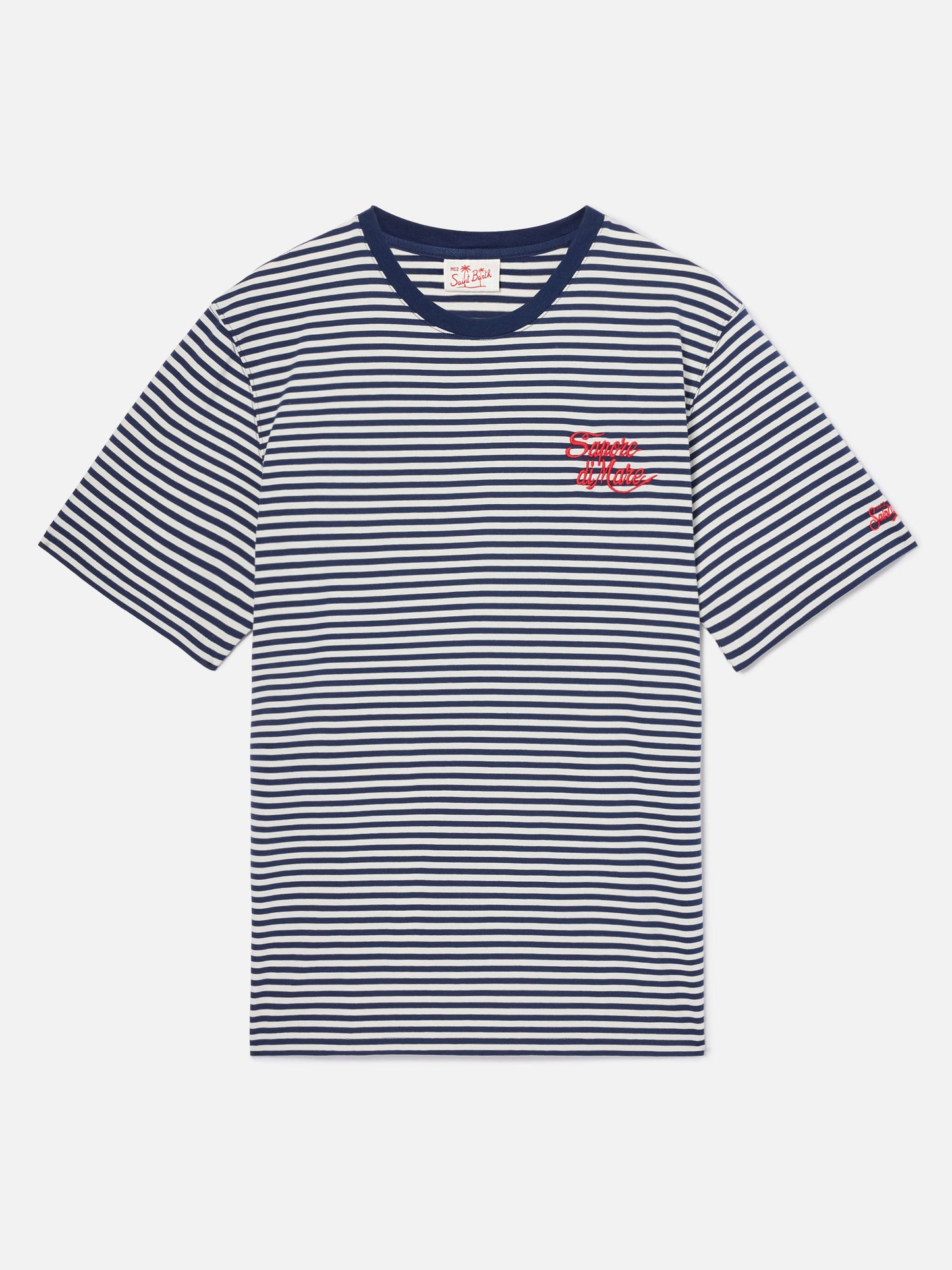 Blue striped Portofino t-shirt with Sapore di Mare embroidery | Special Edition