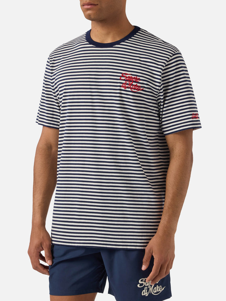 Blue striped Portofino t-shirt with Sapore di Mare embroidery | Special Edition