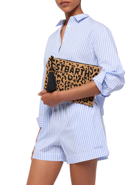 Pearl Pouch with animalier beaded pattern