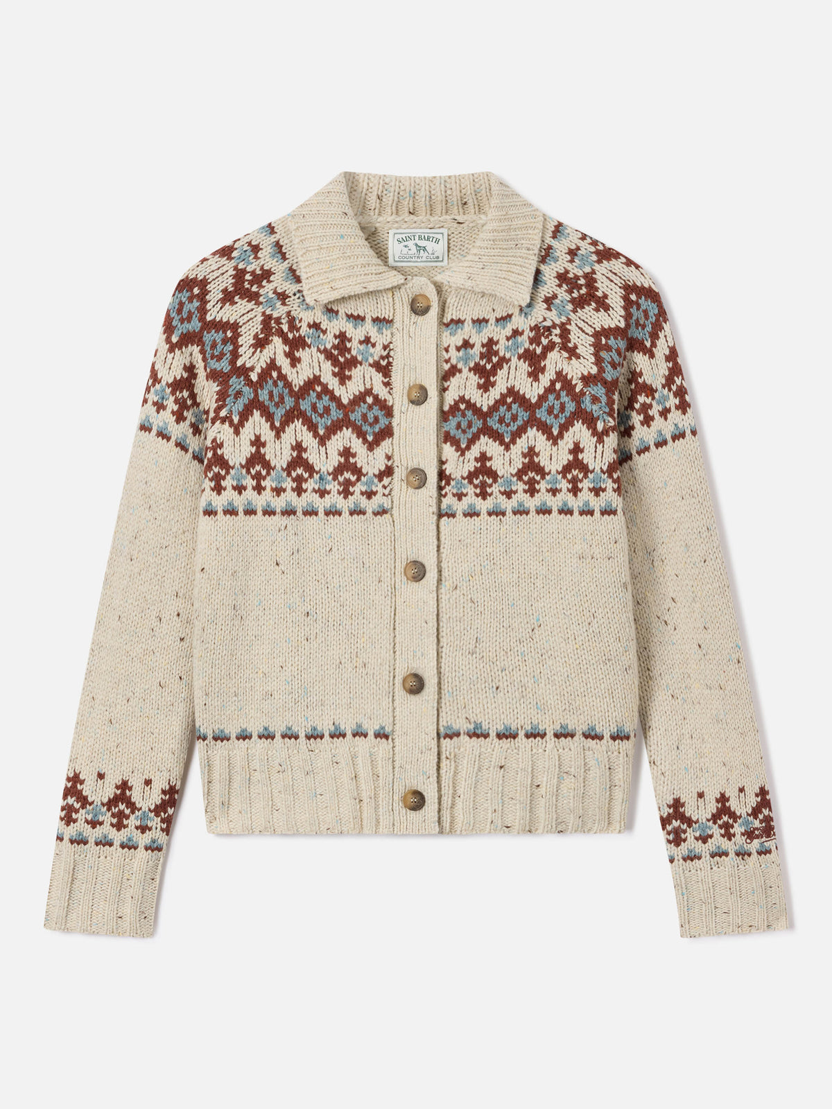 Patty Donegal Wollmisch-Cardigan mit Fair-Isle-Muster 