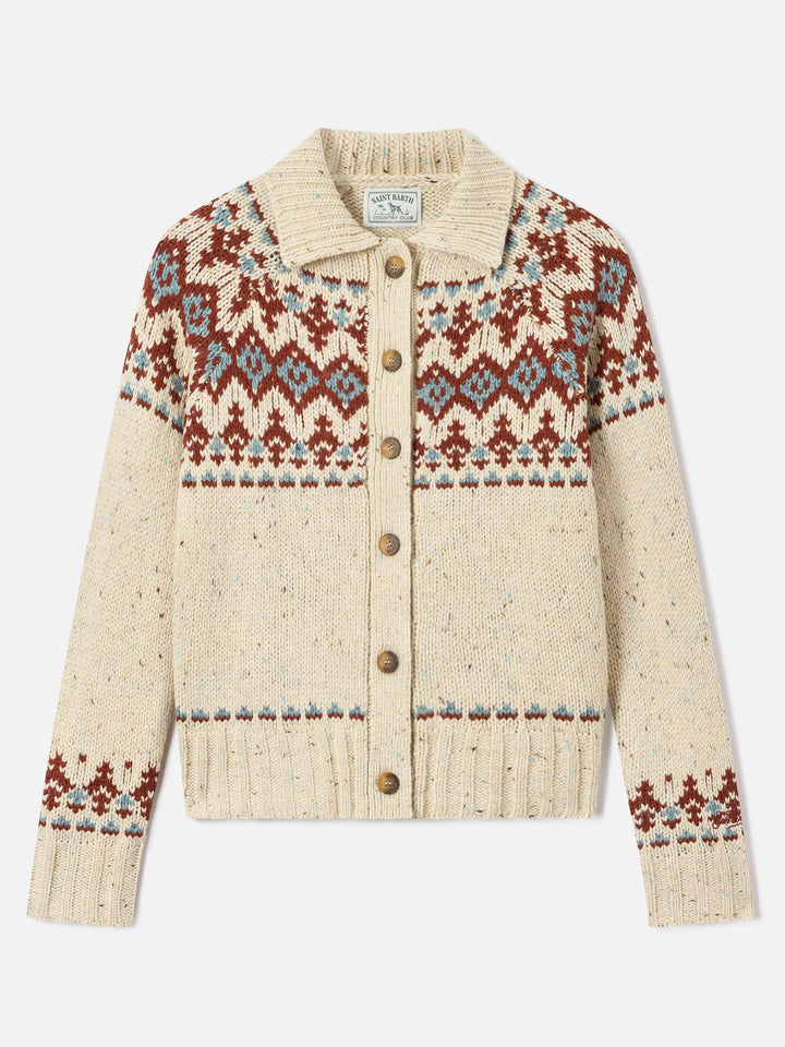 Patty Donegal Wollmisch-Cardigan mit Fair-Isle-Muster 