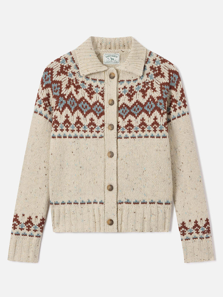 Patty Donegal Wollmisch-Cardigan mit Fair-Isle-Muster 