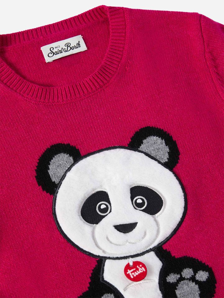 Princess cashmere-blend sweater with Trudi panda patch | TRUDI SPECIAL EDITION