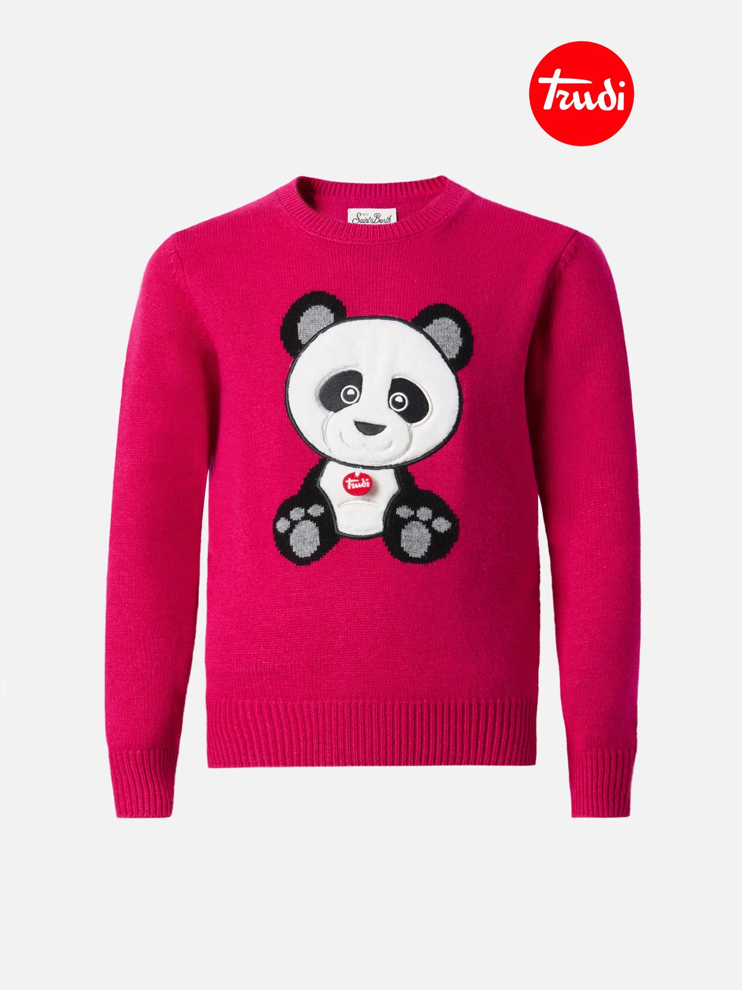 Girocollo Princess in misto cashmere con patch panda Trudi | TRUDI SPECIAL EDITION