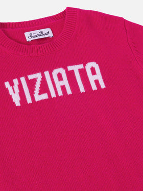 Princess cashmere-blend sweater with Viziata jacquard