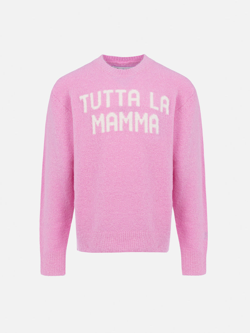 Girl crewneck sweater Princess with Tutta la Mamma jacquard