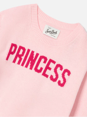 Jersey de punto con cuello redondo Pink Princess con intarsia Princess 
