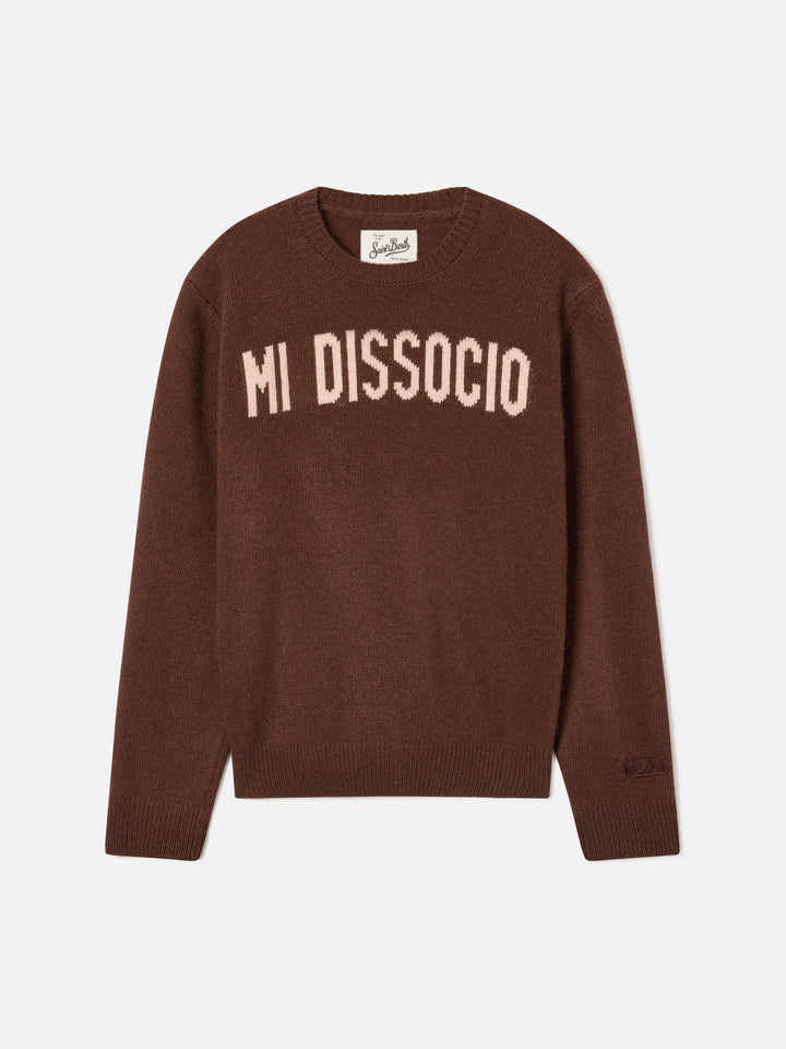 Pull col rond Princess Brown avec intarsia Mi Dissocio 