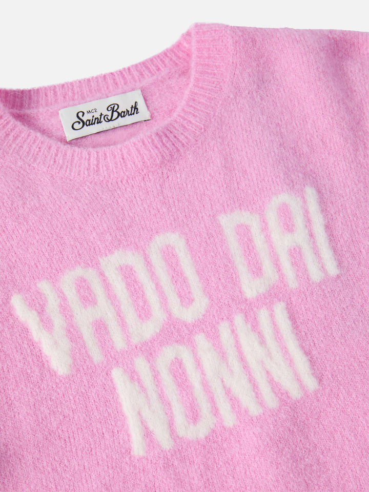 Princess stretch alpaca-blend sweater with Vado dai nonni jacquard