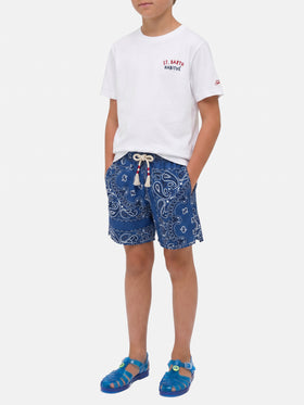 Portland Jr t-shirt with Habitué embroidery on front and back