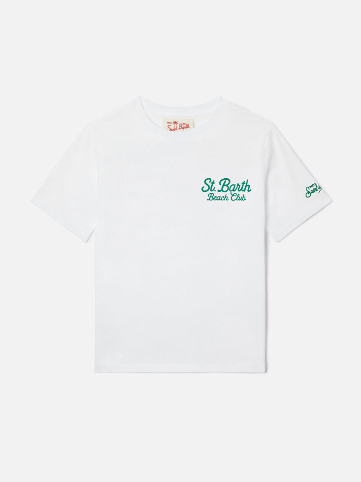 Portland Jr t-shirt with Beach Club maxi print on the back