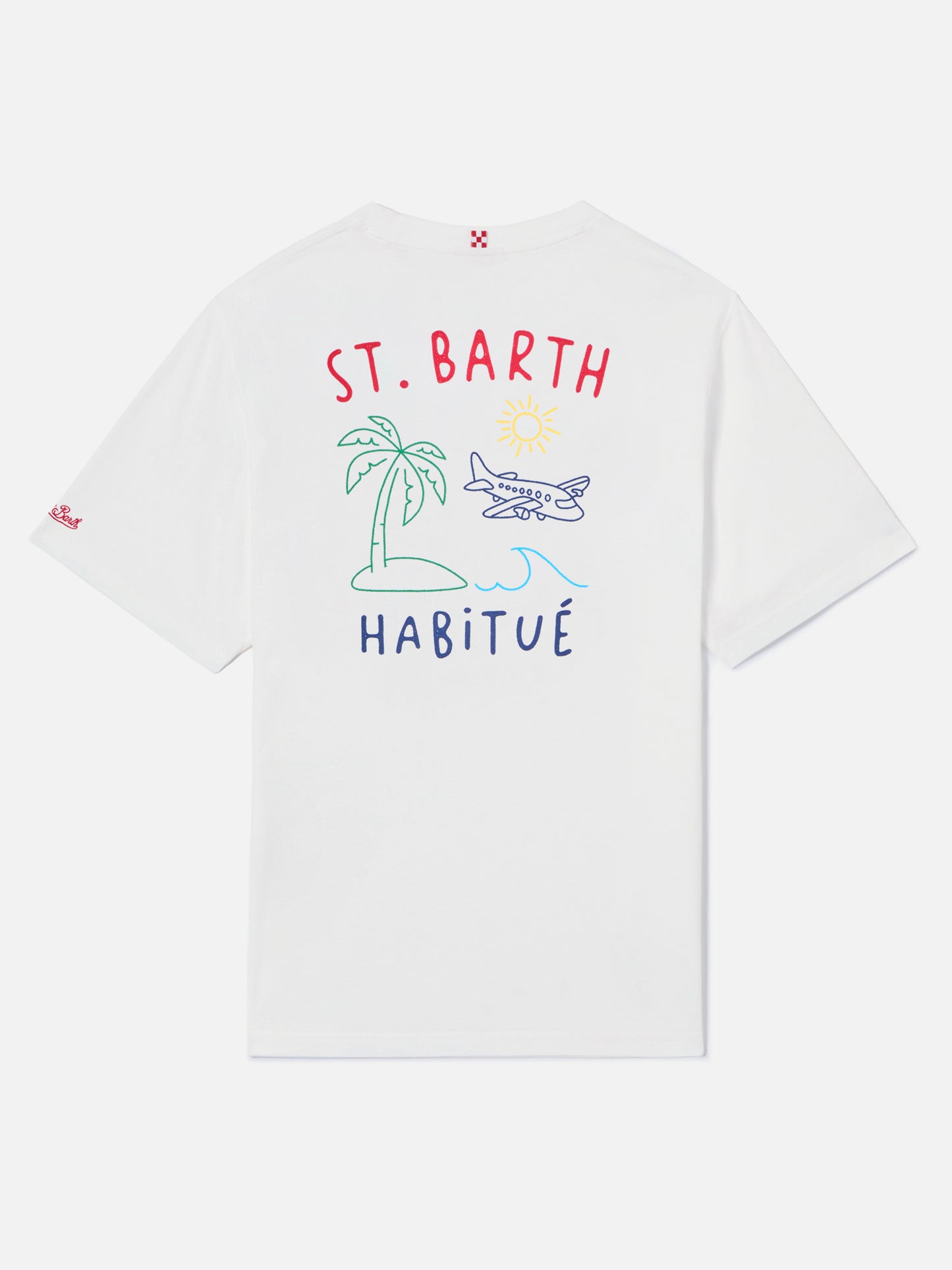 White Portland t-shirt with St. Barth Habitué embroidery