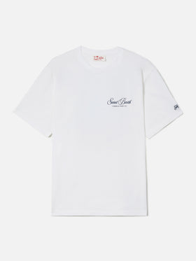 White Portland t-shirt with Caribbean Tennis Cup print
