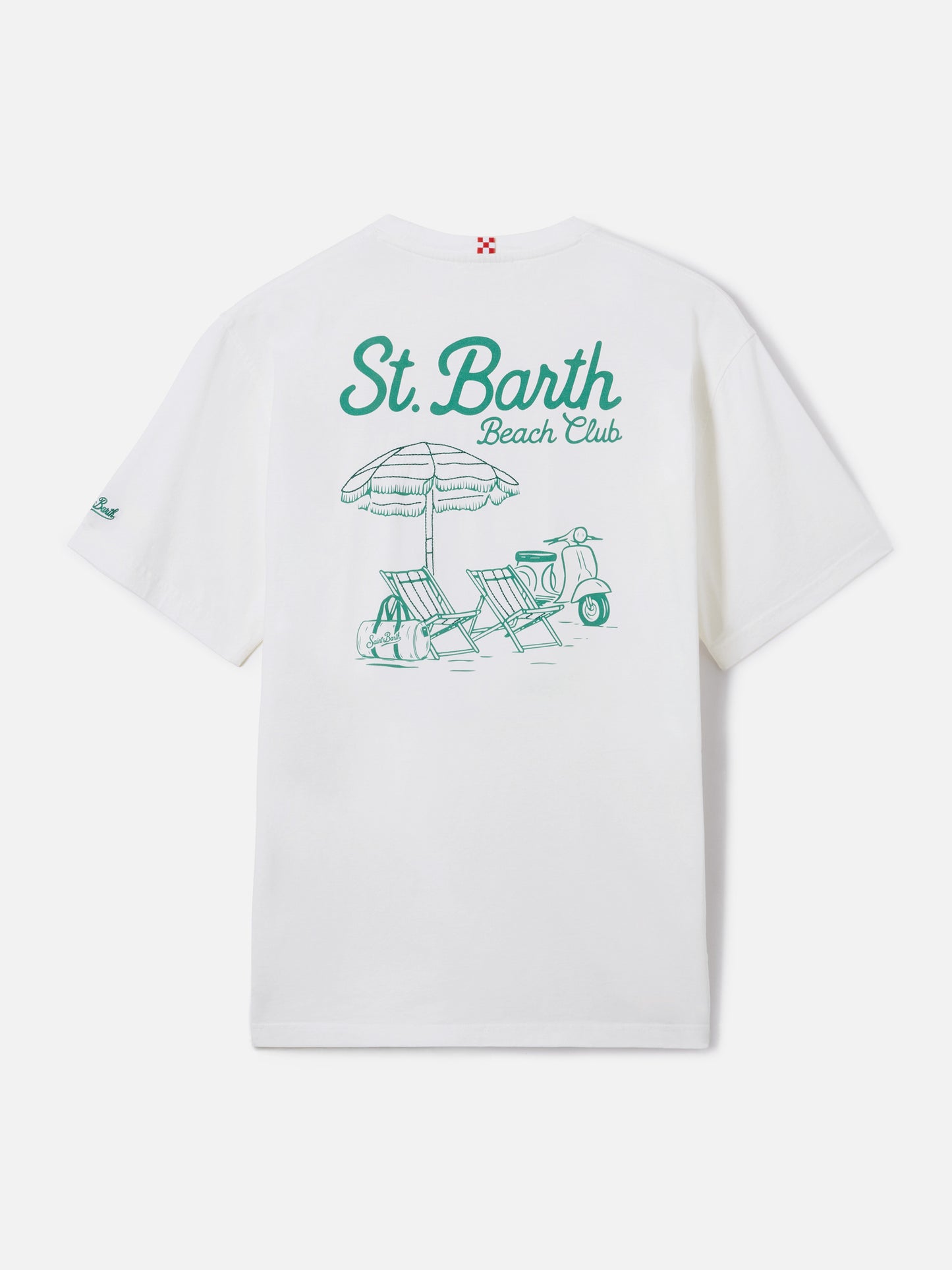 T-shirt Portland bianca con ricamo St. Barth Beach Club