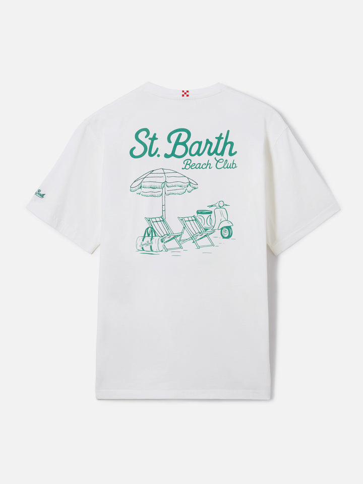T-shirt Portland bianca con ricamo St. Barth Beach Club
