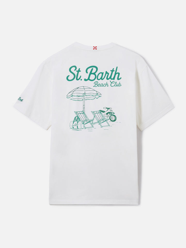 T-shirt Portland blanc avec broderie St. Barth Beach Club 