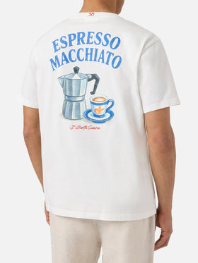Cream Portland t-shirt with Espresso Macchiato print