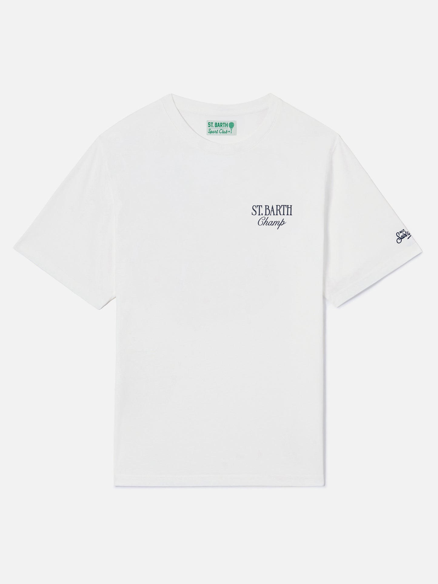 White Portland t-shirt with Après Tennis Champion illustration