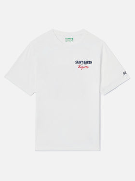 T-shirt Portland panna con stampa St. Barth Regatta