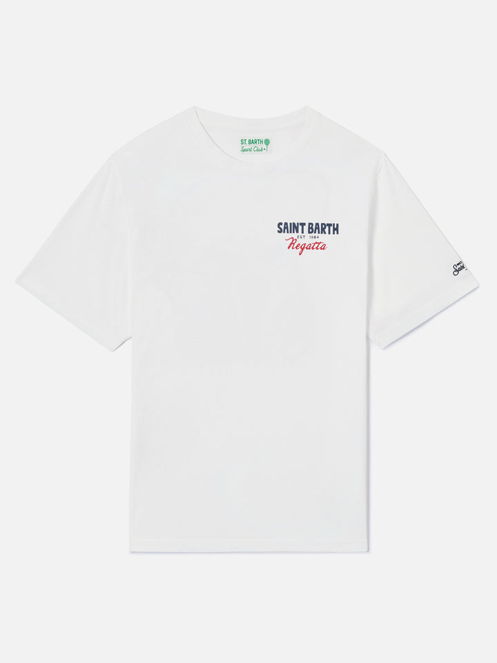 Cream Portland t-shirt with St. Barth Regatta print