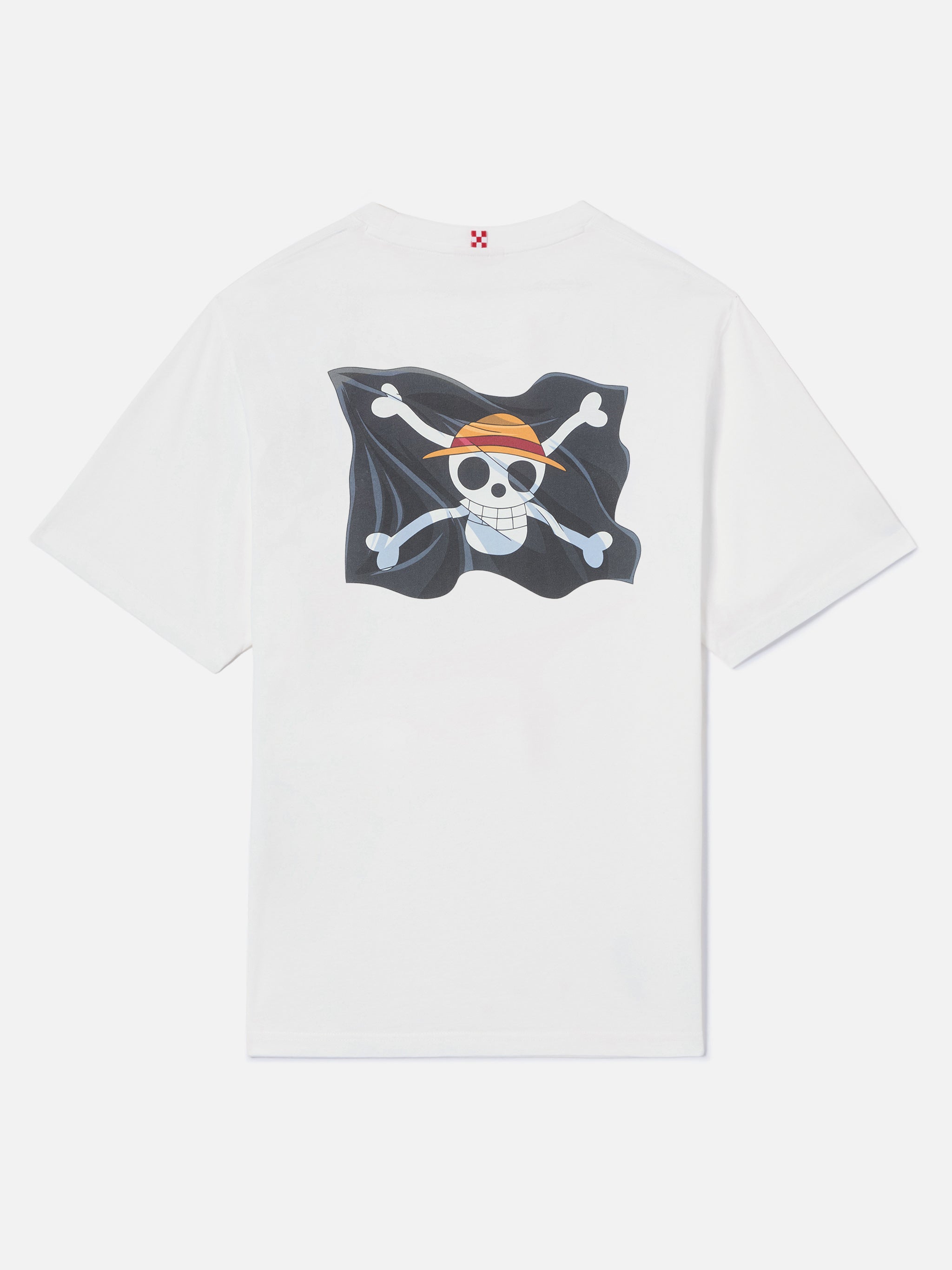 White Portland t-shirt with One Piece Luffy embroidery | Special