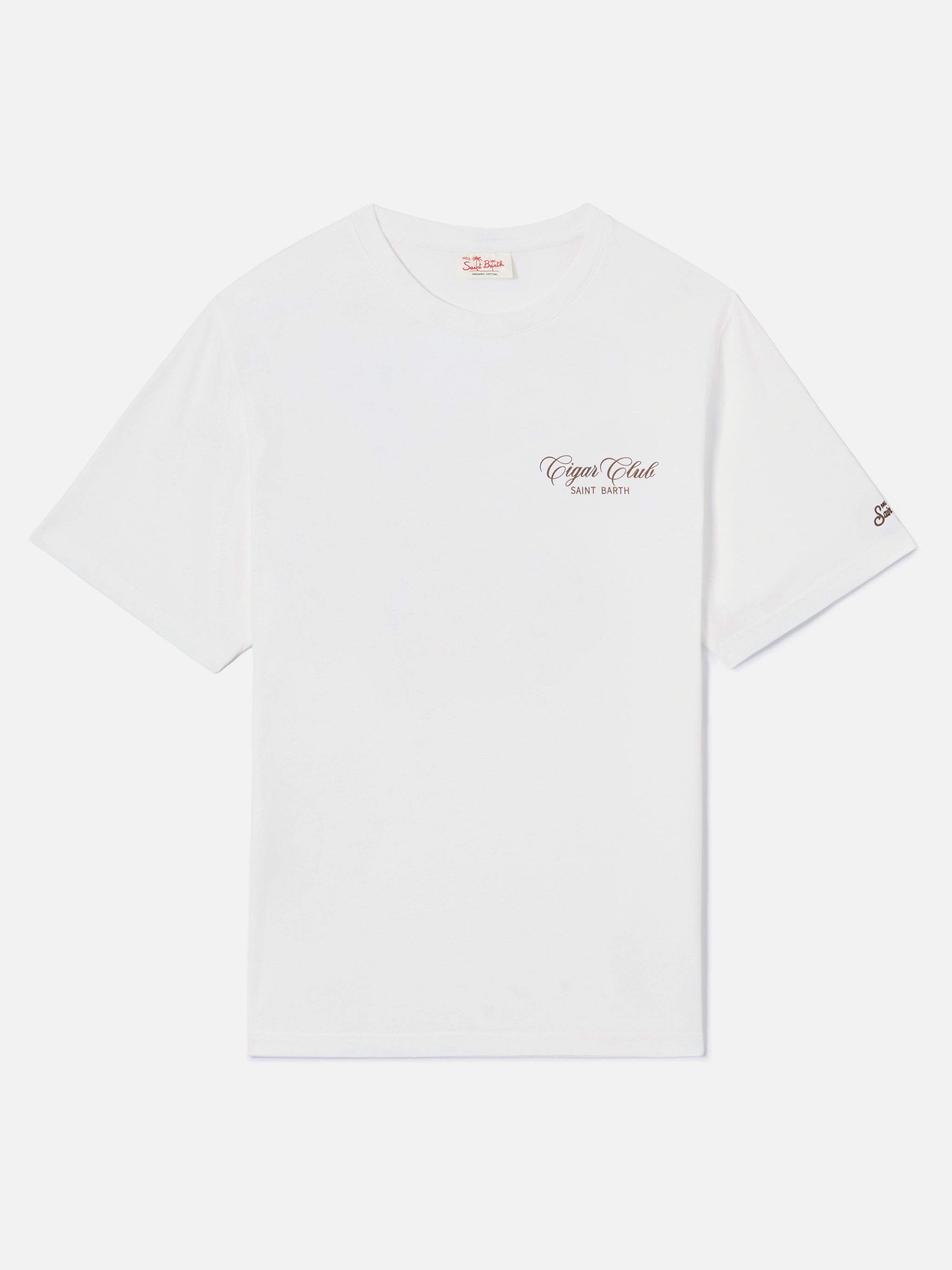 White Portland t-shirt with Cigar Club print – MC2 Saint Barth