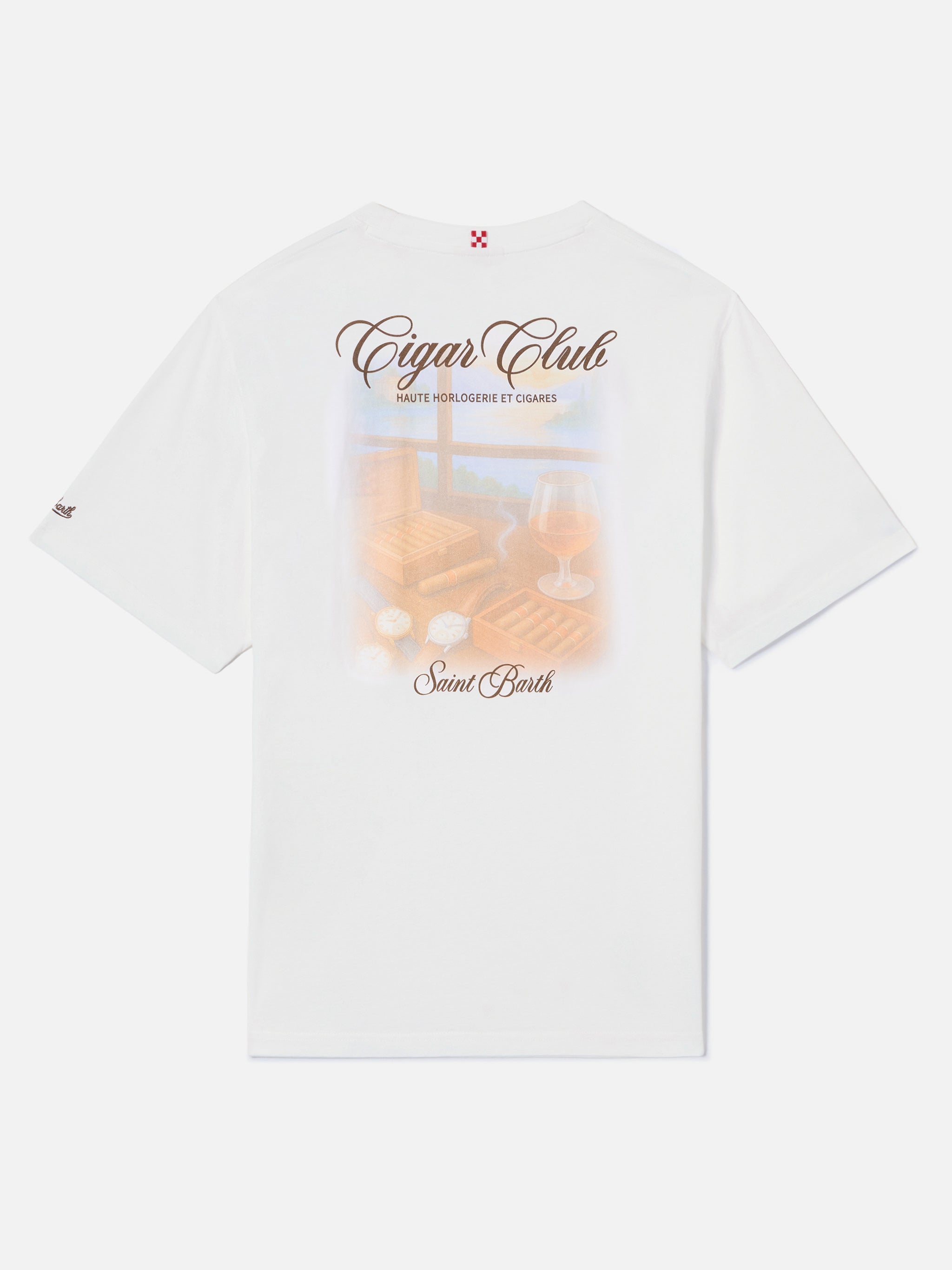 White Portland t-shirt with Cigar Club print – MC2 Saint Barth